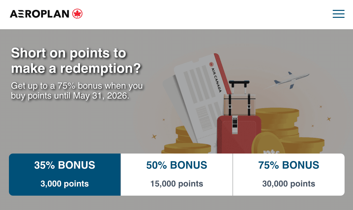 How to buy Aeroplan Points and use them for Business Class