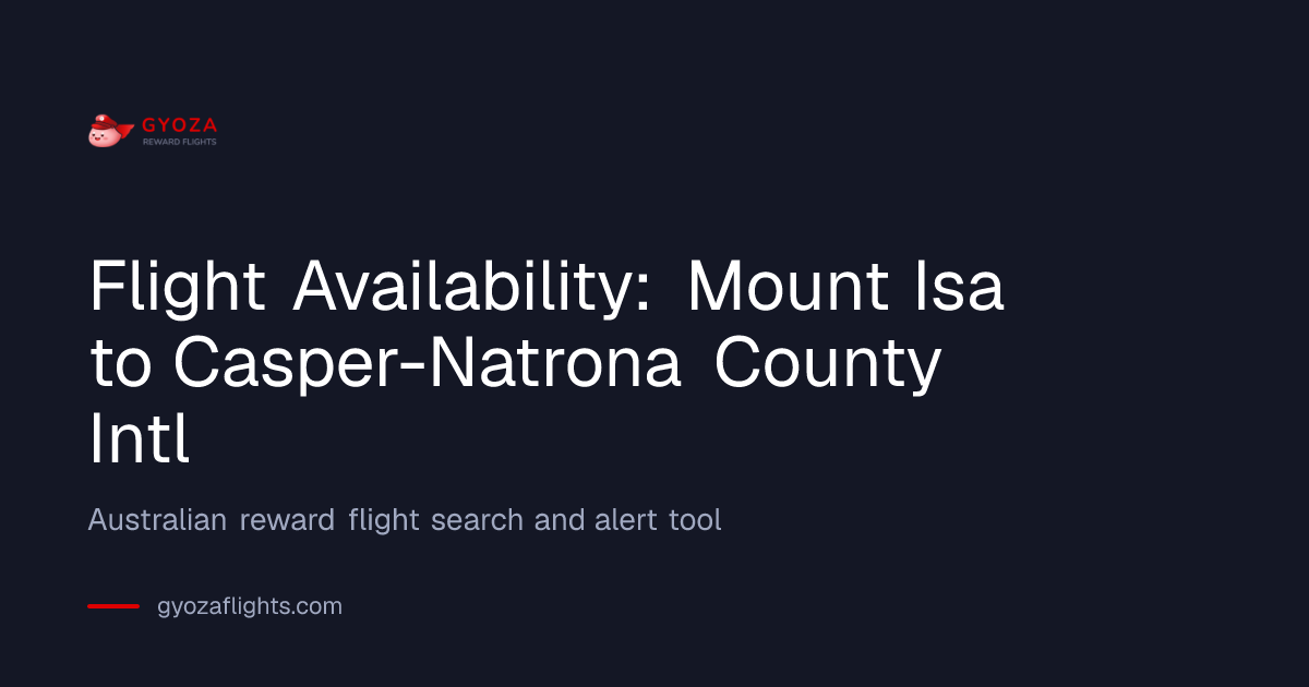 Flight Availability from Mount Isa (ISA) to Casper-Natrona County Intl ...