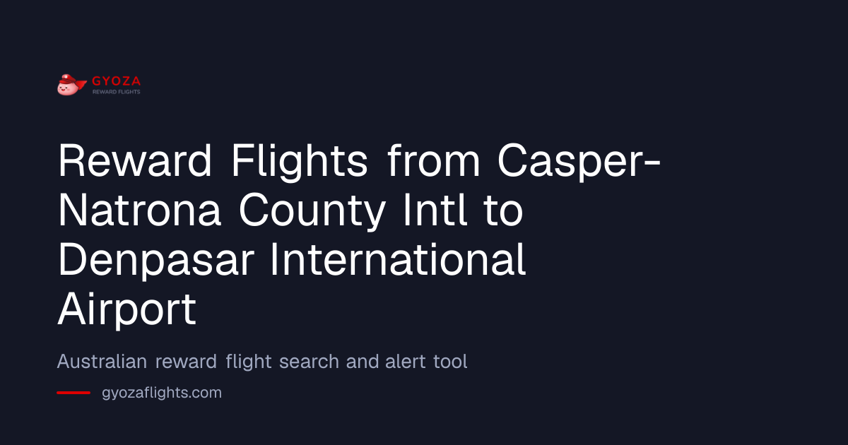 Casper to Bali Qantas & Velocity Reward Seat Finder | Gyoza