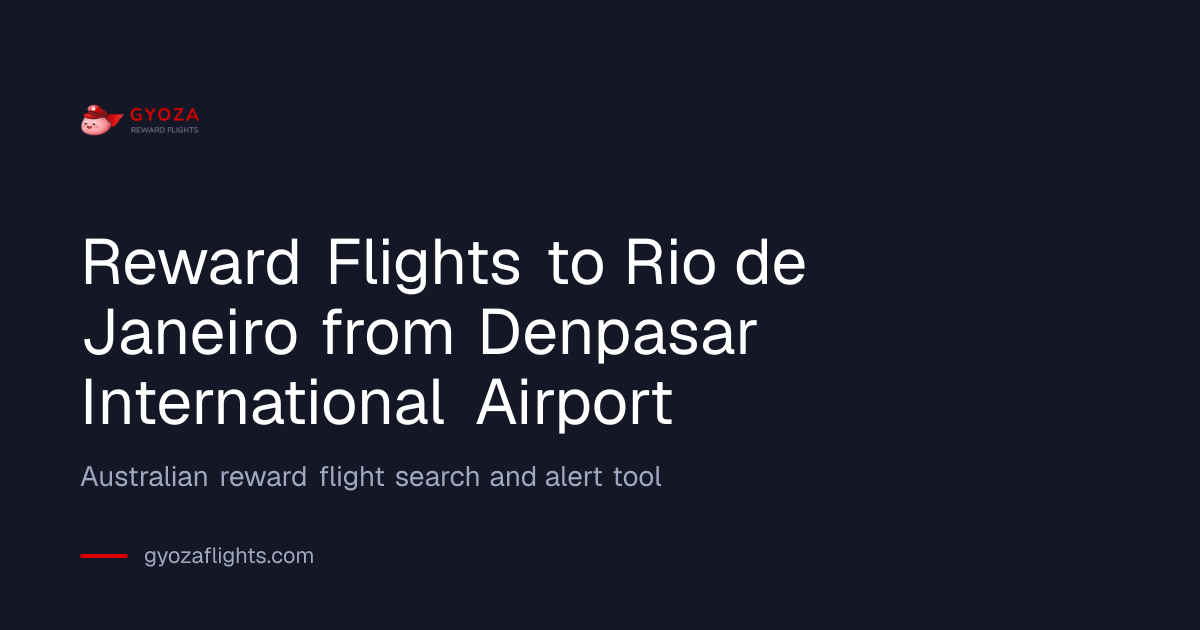 Qantas Reward Flights to Rio de Janeiro (GIG) | Gyoza Flights